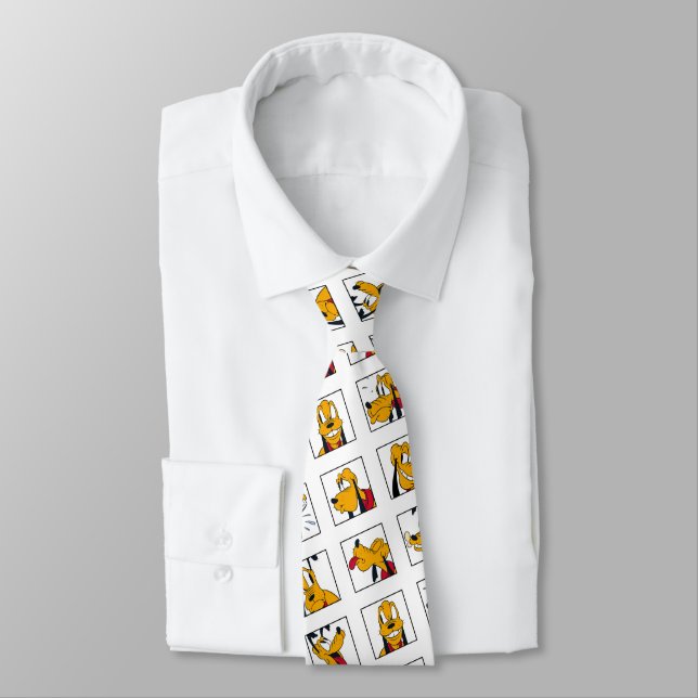 Pluto Expression Grid Neck Tie (Tied)