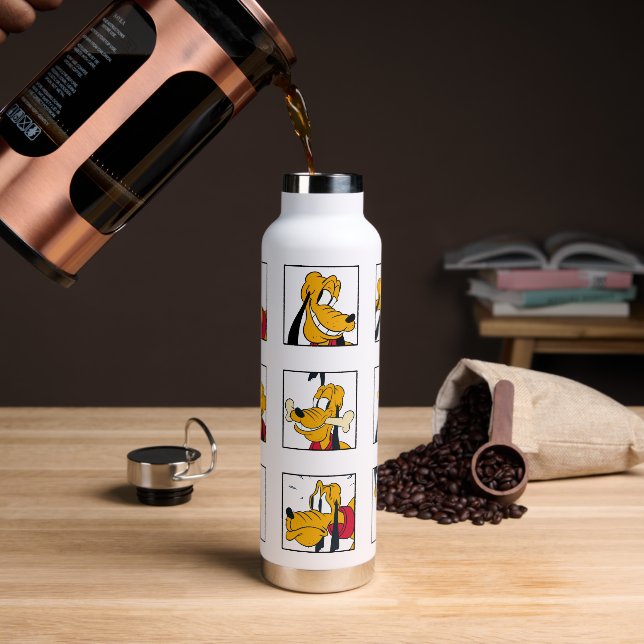 Pluto Expression Grid Water Bottle (Coffee)