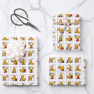 Pluto Expression Grid Wrapping Paper Sheets