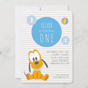 Pluto   First Birthday Invitation
