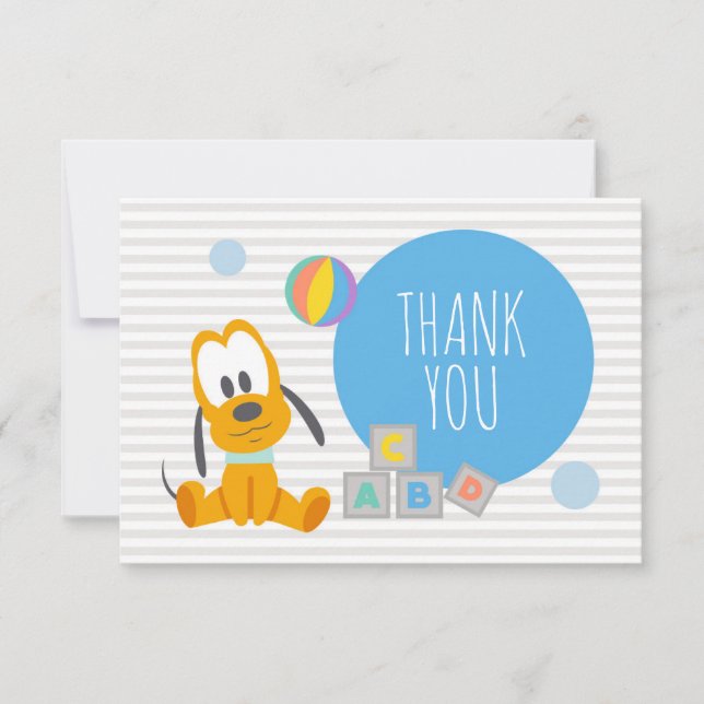 Pluto | First Birthday Thank You Card (Front)