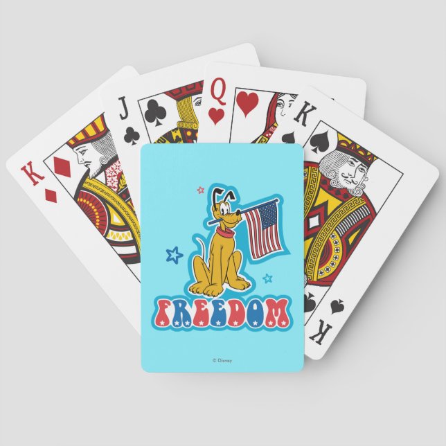 Pluto | Freedom with Flag Playing Cards (Back)