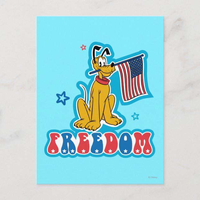 Pluto | Freedom with Flag Postcard (Front)