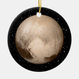 Pluto Heart-View Ceramic Ornament
