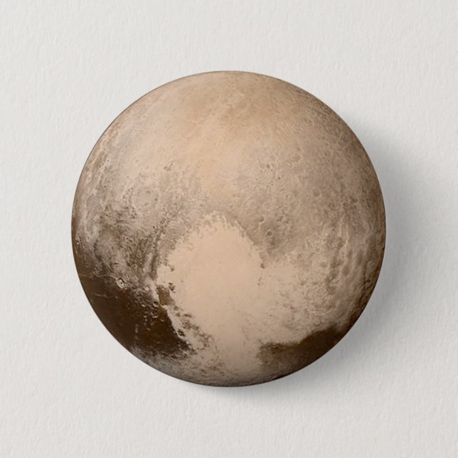 Pluto Heart-View Pinback Button (Front)