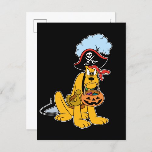 Pluto in Pirate Costume Postcard