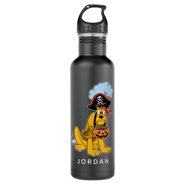 Pluto in Pirate Costume Stainless Steel Water Bottle (Front)