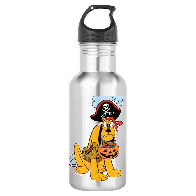Pluto in Pirate Costume Stainless Steel Water Bottle (Front)