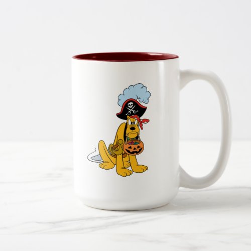 Pluto in Pirate Costume Two_Tone Coffee Mug