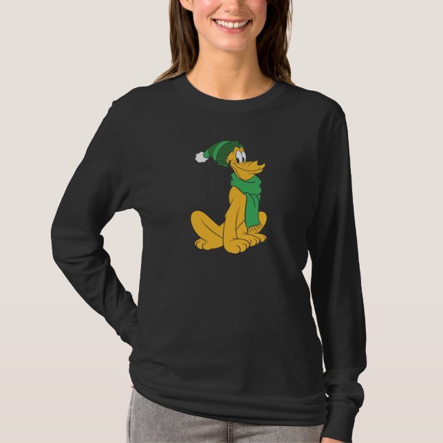 Pluto In Winter Gear T-Shirt (Front)