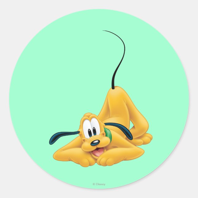 Pluto | Laying Down Classic Round Sticker (Front)