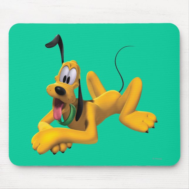 Pluto | Laying with Ear Up Mouse Pad (Front)