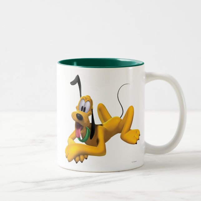 Pluto | Laying with Ear Up Two-Tone Coffee Mug (Right)