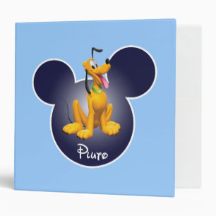 Pluto   Mickey Head Icon 3 Ring Binder