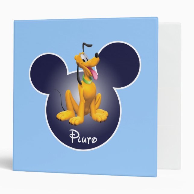 Pluto | Mickey Head Icon 3 Ring Binder (Front/Inside)