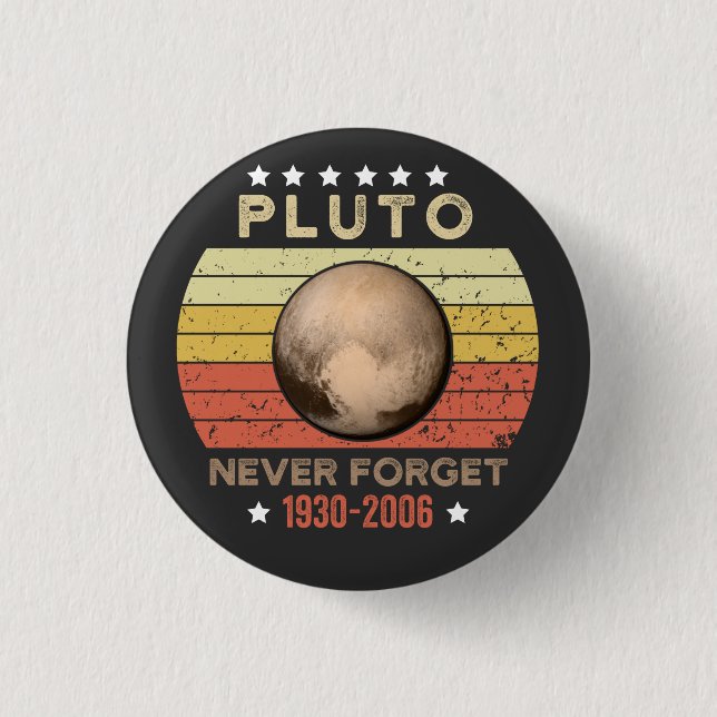 Pluto Never Forget 1930-2006 Button (Front)