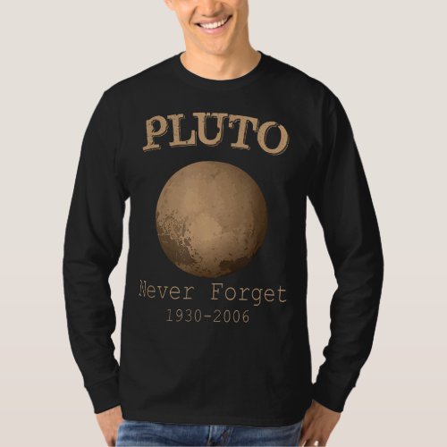 Pluto Never Forget 1930 2006 Planet Astronomy gift T_Shirt