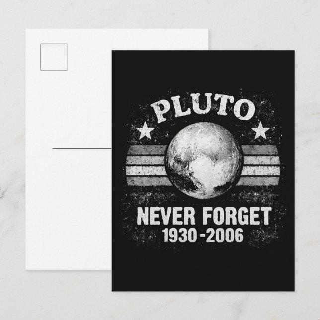 Pluto Never Forget Announcement Postcard (Front/Back)