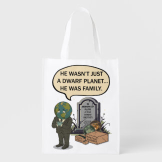 Pluto Never Forget Dwarf Planet Funny Space Humor Grocery Bag