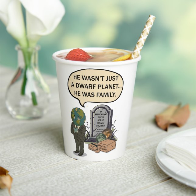 Pluto Never Forget Dwarf Planet Funny Space Humor Paper Cups (Insitu)