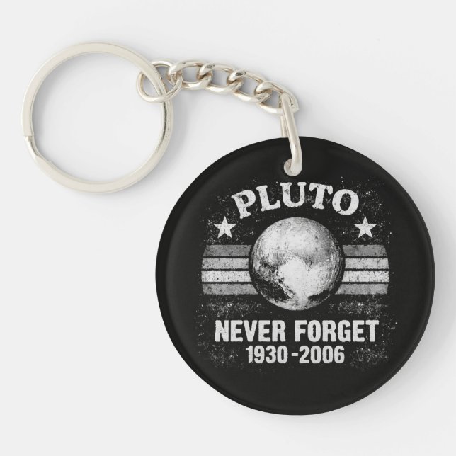 Pluto Never Forget Keychain (Front)