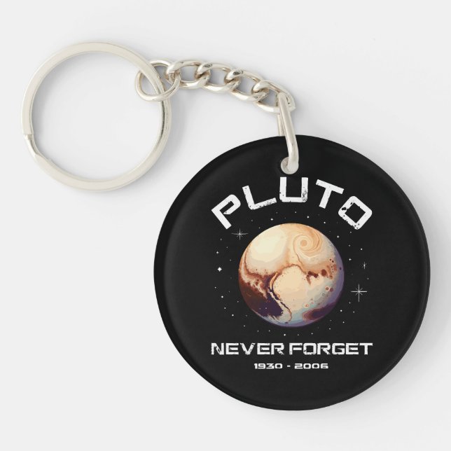 Pluto Never Forget Keychain (Front)