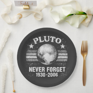 Pluto Never Forget Paper Plates