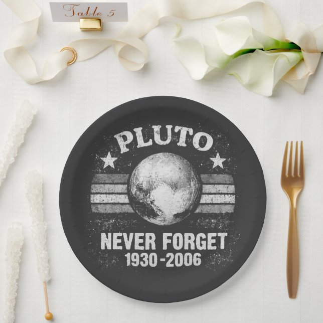 Pluto Never Forget Paper Plates (Wedding)