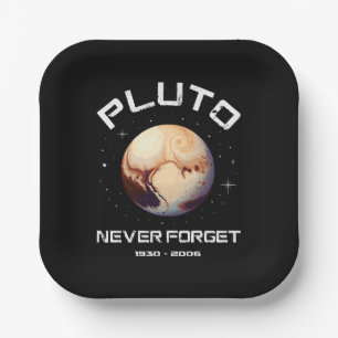 Pluto Never Forget Paper Plates