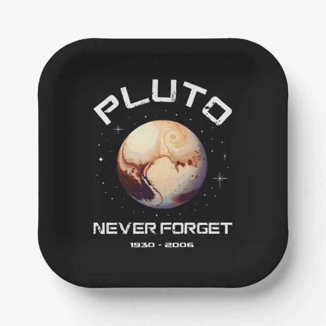 Pluto Never Forget Paper Plates (Front)