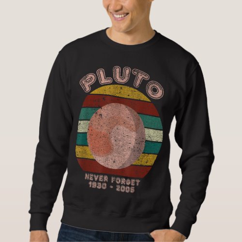 Pluto Never Forget Retro Astronomy Science Astrono Sweatshirt