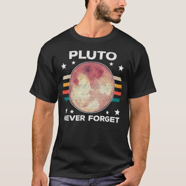 Pluto Never Forget - Retro  Distressed Design - Sp T-Shirt (Front)