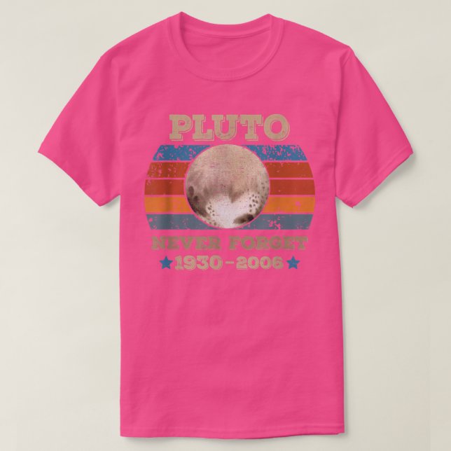Pluto Never Forget Science Astronomy Space retro s T-Shirt (Design Front)