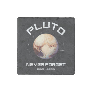 Pluto Never Forget Stone Magnet