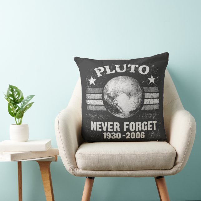 Pluto Never Forget Throw Pillow (Chair)