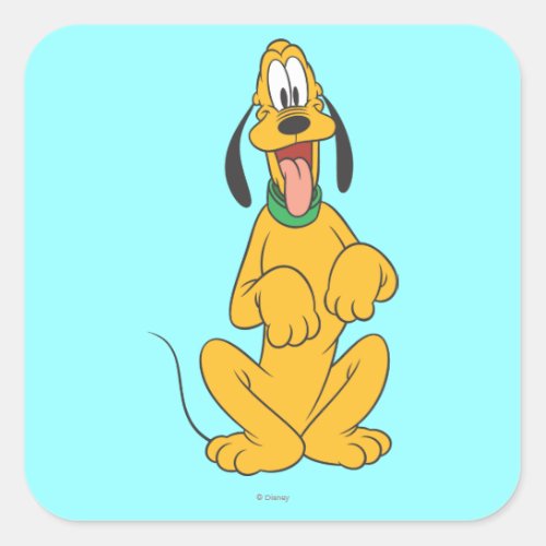 Pluto  Paws Up Square Sticker