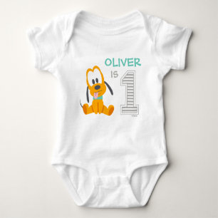 Pluto Personalized First Birthday Baby Bodysuit