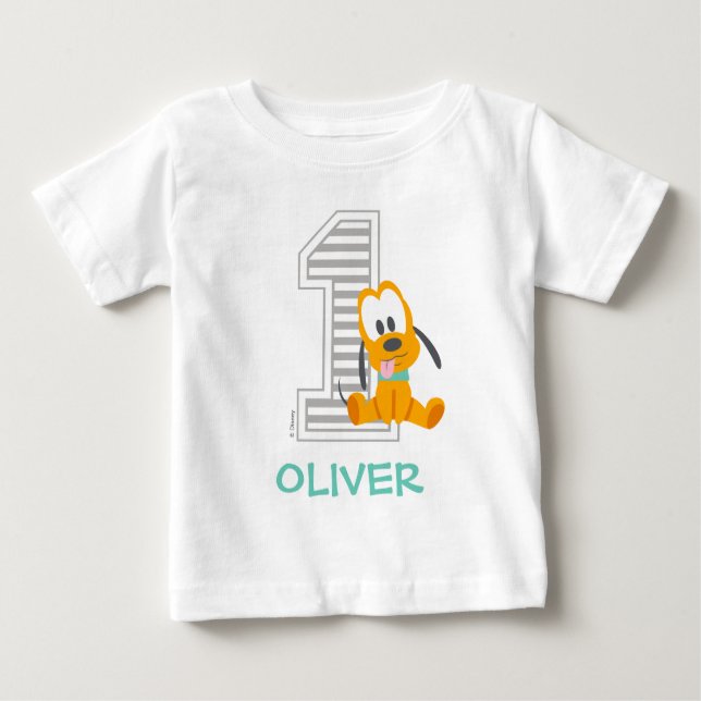 Pluto | Personalized First Birthday Baby T-Shirt (Front)
