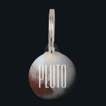 Pluto Pet ID Tag<br><div class="desc">Pluto is the largest dwarf planet in the solar system. It was discovered by Clyde Tombough in 1930. In 2006 the New Horizons spacecraft launched to image it. This image was taken in 2015,  and reveals the geological diversity of Pluto's surface.</div>