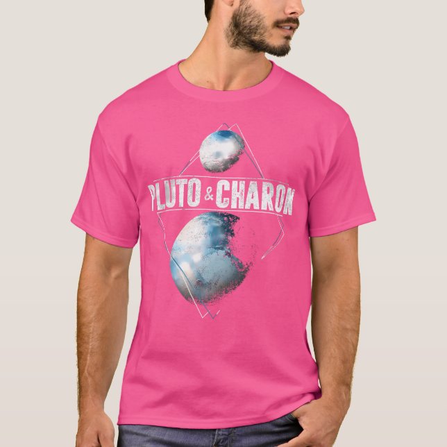 Pluto Planet Charon Moon Solar System Astronomy T-Shirt (Front)