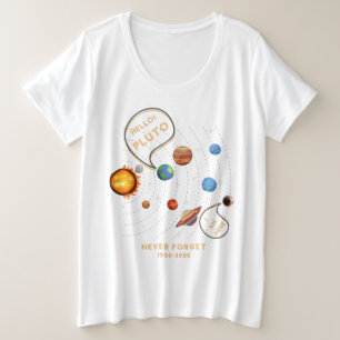 Pluto Plush Planet, Never Forget Pluto Plus Size T-Shirt