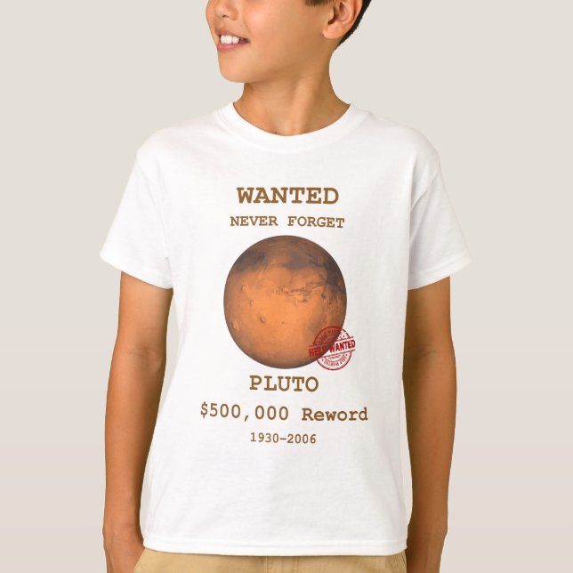 Pluto Plush Planet, Never Forget Pluto T-Shirt (Front)