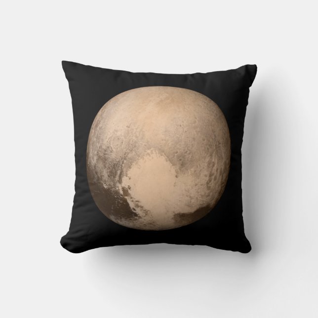 Pluto + Pluto's Largest Moon Charon-See Both Sides Throw Pillow (Front)