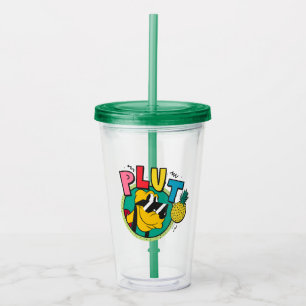 Pluto Retro Cool Summer Vibes Acrylic Tumbler
