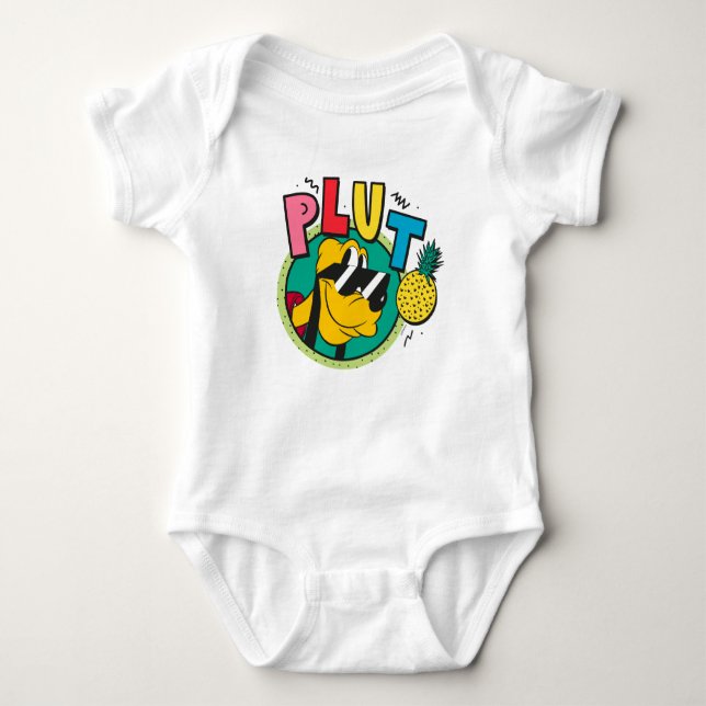 Pluto Retro Cool Summer Vibes Baby Bodysuit (Front)