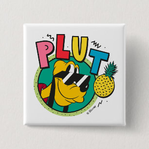 Pluto Retro Cool Summer Vibes Button
