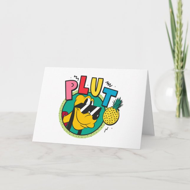 Pluto Retro Cool Summer Vibes Card (Front)