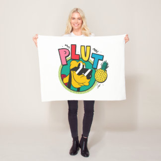 Pluto Retro Cool Summer Vibes Fleece Blanket