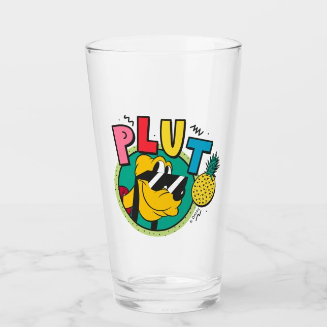 Pluto Retro Cool Summer Vibes Glass (Front)