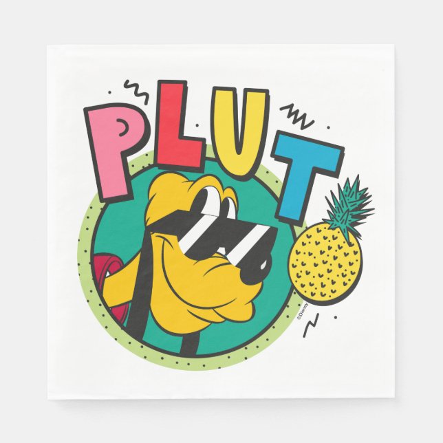 Pluto Retro Cool Summer Vibes Napkins (Front)